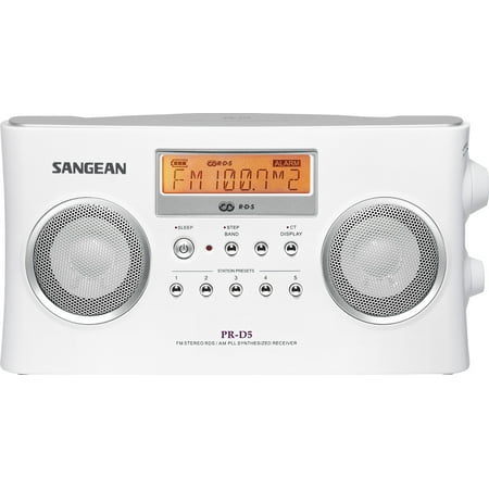 Sangean All in One Compact Portable Digital AM/FM Radio with Built-in Stereo Speaker, Earphone Jack, Alarm Clock Plus 6ft Aux Cable to Connect Any Ipod, Iphone or Mp3 Digital Audio