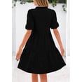 thumbnail image 2 of Vestido KIRUNDO Oyelet Summer para mujer con cuello en V, negro, XXL, 2 of 9