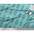 thumbnail image 2 of Soimoi Blue Cotton Duck Fabric Triangle Art Geometric Printed Fabric 1 Yard 42 Inch Wide, 2 of 3