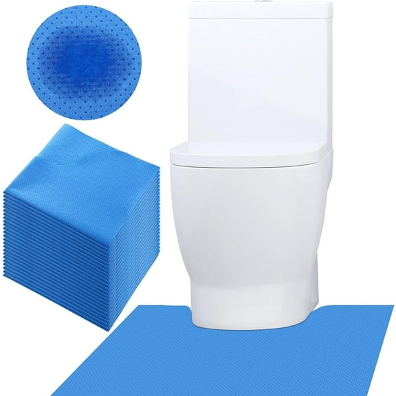 25 Pcs Disposable Toilet Commode Mat,U Shaped Disposable Deodorizing Toilet Floor Bathroom Mat Toilet Floor Protector from Urine Toilet Training Rug Around Floor Protector (Absorbent Fabric)