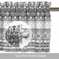 thumbnail image 6 of Grey White Boho Kitchen Curtain Valances for Windows Farmhouse Short Curtains, Vintage Ethnic Tribe Abstract Art Rod Pocket Valance Curtain for Bedroom Cafe Living Room 60"x18", 6 of 8