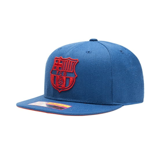 Barcelona Crayon Flat Peak Snapback Hat (Fan Ink)