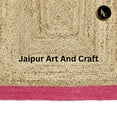 thumbnail image 4 of Jaipur Art And Craft Pink Beige Border Jute Area Rug Rectangle Hand Braided Carpet (6x9 Sq ft), 4 of 5
