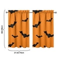 thumbnail image 4 of Set of 2 Halloween Caf Curtains with Skeleton and Full Moon Pattern, Spooky Cute Semi-Sheer Window Panels 27.5x39in(70x99cm)Kitchen Curtains, 4 of 4
