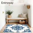 thumbnail image 3 of ODIKA 6'x9' Machine Washable Non-Slip Area Rug, Elegant Mediterranean Swirl Damask Print High Traffic Rug, Blue, 567904, 3 of 7