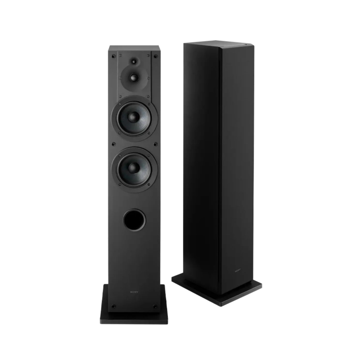 Sony 3-Way 3-Driver Hi-Res Audio Bookshelf Speakers (Pair) with 3-Way Floorstanding Single Speaker System (Pair) Bundle
