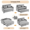 thumbnail image 4 of 3-in-1 Convertible Sofa Bed, 57" Pull Out Sleeper Sofa with Charging Station & Phone Holder and Adjustable Backrest, Chenille Loveseat Sofa with Side Pocket, Grey, 4 of 7