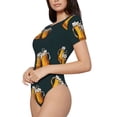 thumbnail image 2 of The Xecao Beer Women's Crew Neck Body Suit, a short-sleeved bodysuit and basic swimsuit, both comfort and style for dating and daily life, 2 of 9