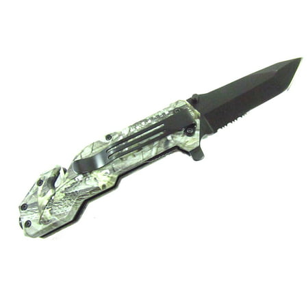 Icetek Sports Assisted Opening Rescue Knives Half-Serrated Blade Folding Pocket