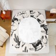 thumbnail image 4 of Manfei Western Cowboy Boots Hats Fitted Sheet Full 3 Pieces,Rustic Cactus Cattle Bed Set,Off White Black,1 Fitted Sheet and 2 Pillowcases, 4 of 6