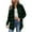 Green, variant on Women Plaid Patchwork Long Sleeve Shirt Jacket Open Front Cardigan With Button Side Pocket Casual Shirts For Women Black,S