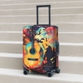 thumbnail image 6 of Fuzoiu World Map Guitar Illustration Print Suitcase Cover,Washable Luggage Covers for Suitcase,Elastic Luggage Protector Cover,Scratch Resistant Travel Suitcase Covers-Medium, 6 of 7