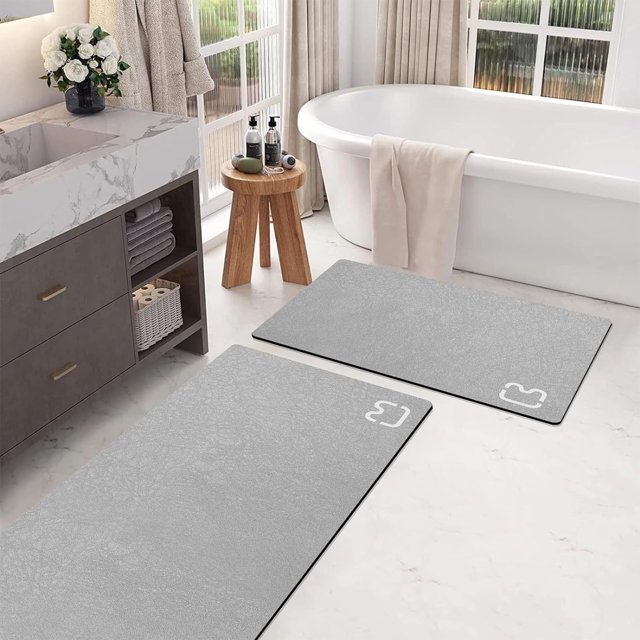 TIMIFIS Bathroom Rugs Bathroom Toilet Bathroom Mats Absorbent Printed Floor Mats Bathroom Toilet 2 Piece Floor Mat Set Bath Mat