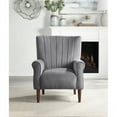 thumbnail image 2 of Pemberly Row Velvet Accent Chair in Dark Gray, 2 of 8