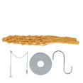 thumbnail image 1 of Hanging Feeding Net Bag Poultry Fruit Holder Chicken Cabbage Feeder Treat Feeding Tool for Parrot Rooster Hen(Yellow Net +Fruit Fork with Chain ), 1 of 2
