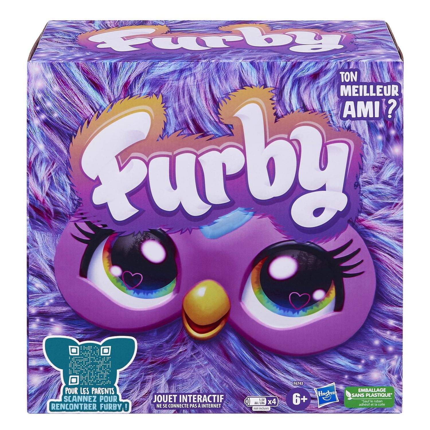Furby Purple Interactive Plush Toy - French Version, Ages 6 and up