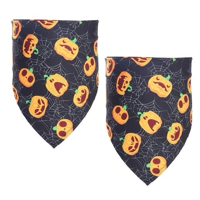 2 piezas de toalla de saliva para mascotas de Halloween, babero decorativo de una sola capa para perro y gato