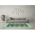 thumbnail image 3 of Ahgly Company Indoor Round Abstract Light Blue Modern Area Rugs, 6' Round, 3 of 4