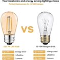 thumbnail image 3 of S14 E27 Edison LED Glhbirne, 2W Vintage Filament Fadenlampe, Amber, Warmwei 2700K, 360 Abstrahlwinkel, Nicht Dimmbar 6er-Pack [Energy Class G], 3 of 5