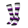 thumbnail image 2 of Women's Knee High Socks Asexuality Pride Flag Outdoor Casual Tube Socks, 2 of 7
