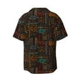 thumbnail image 2 of JUNZAN Mens Casual Button Down Shirts Short Sleeve Polynesian Turtles Print Shirt-Large, 2 of 7