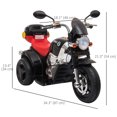 thumbnail image 3 of Aosom 6V Kids Electric Motorcycle Ride On Toy Battery Powered with Light Music MP3 3-Wheel Storage Box Black, 3 of 9
