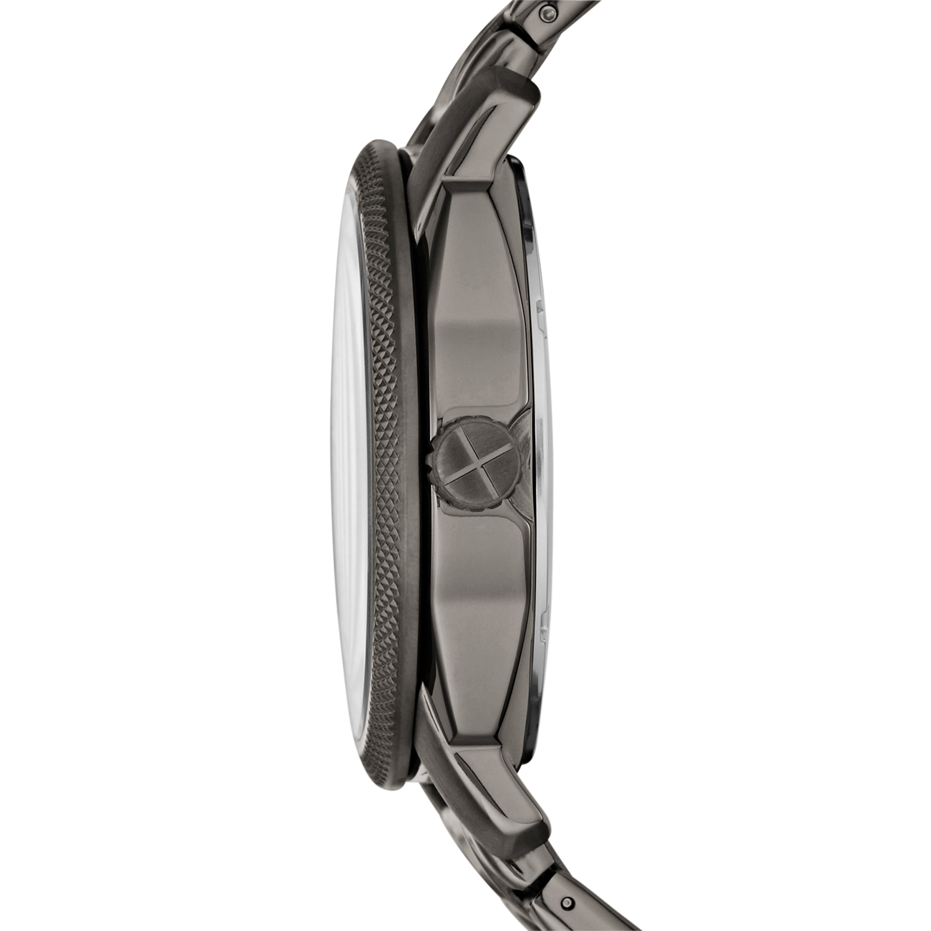 Fossil Men's Machine Three-Hand Day-Date, Smoke-Tone Stainless Steel Watch, FS4774IE