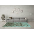 thumbnail image 3 of Ahgly Company Indoor Square Oriental Light Blue Industrial Area Rugs, 8' Square, 3 of 4