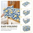 thumbnail image 2 of Yayeee Collapsible Cube Storage Bin with Lid Fabric Closet Decorative Basket with Handles, Retro Plaid Lemon, 2 of 7