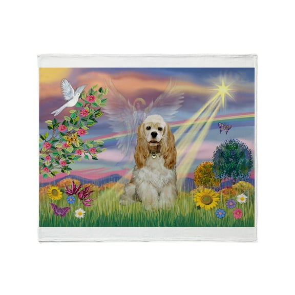 CafePress - Cloud Angel / Cocker (Buff) Throw Blanket - Soft Fleece Throw Blanket, 50"x60" for All Ages