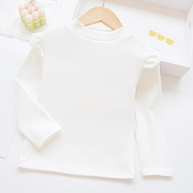 Cowsor Girls Fleece Shirts Long Sleeve Mock Neck Pullover Sweater Thermal Warm T-Shirts Fall Basic Tees Tops