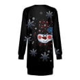 thumbnail image 5 of IROINNID Reduced Christmas Dress for Women Long Sleeve Dress Thigh-Length Sheath Dress Christmas Printed Long Sleeve Round Neck Sweatshirt Dresses,Black, 5 of 5