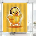 thumbnail image 2 of Duck Shower Curtain Cute Yellow Cartoon Animal Character Themed Funny Kids Shower Curtain for Bathroom Decor Set with 12 Hooks 72x72 inches (B), 2 of 6