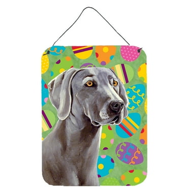 Weimaraner Easter Eggtravaganza Wall or Door Hanging Prints