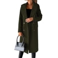 thumbnail image 2 of Clearance!FUNUONY Quilted Jackets Women's Artificial Wool Coat Smock Long Jacket Slim Long Coat for Women Puffer Jacket Womens Winter Coats Long Cardigans Army Green 2XL, 2 of 4