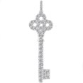 thumbnail image 1 of Collier Pendentif Clé Diamant 3/4ct Or Blanc 14K Neuf, 1 of 2