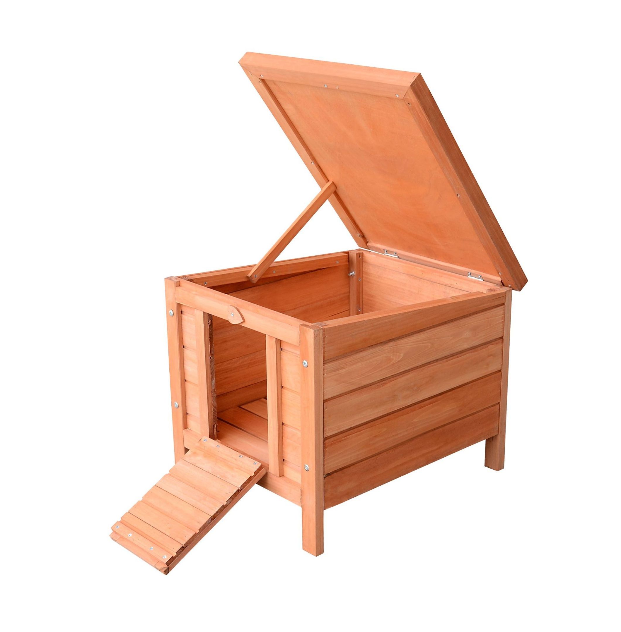 Rabbit House Small Wooden Hutch Cage Openable Waterproof Roof Bunny Guinea Pig Indoor Outdoor Natural