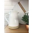 thumbnail image 2 of Chloe and Cotton Ceramic Pitcher Vase with Handle - Farmhouse Decor Decorative Pitcher - White - 8 inch, 2 of 7