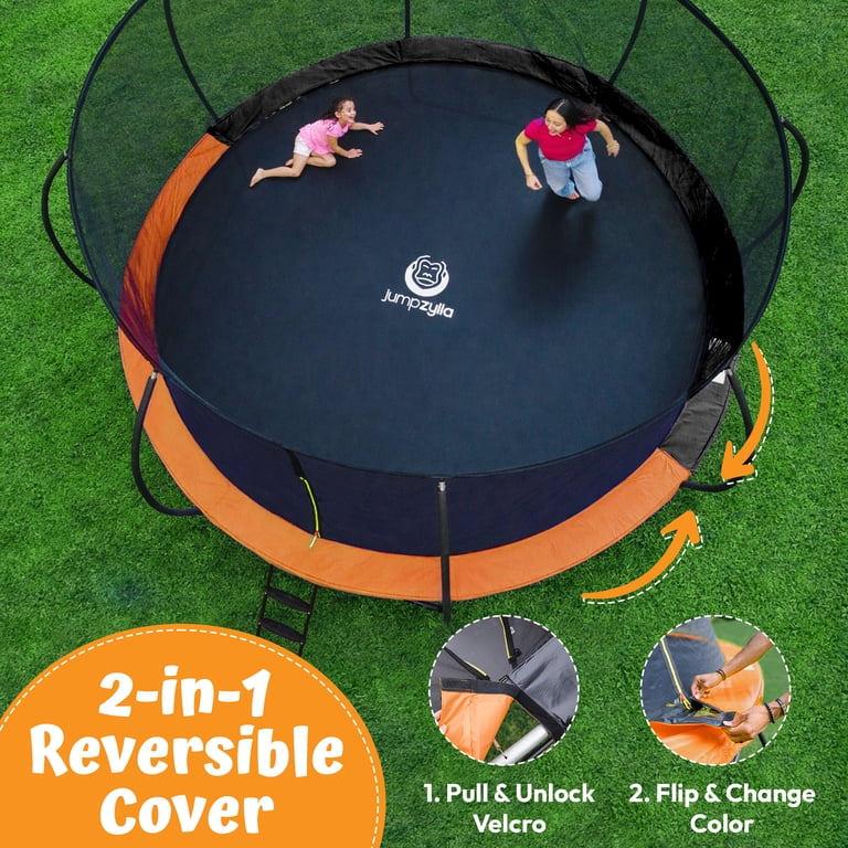 JUMPZYLLA Trampoline Outdoor with Enclosure and Ladder, ASTM, 16