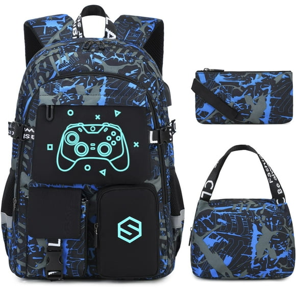 Mochila Scothen Cool Luminous School con bolsa de almuerzo y estuche para lápices