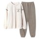 thumbnail image 2 of Pijamas de franela para parejas, traje grueso con forro polar para mujer, ropa de hogar holgada de talla grande y cálida de polar coral para hombre, 2 of 6