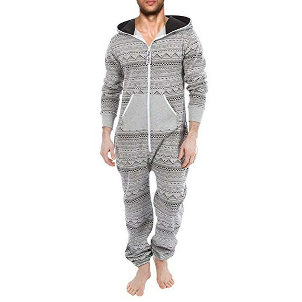 Skylinewears Men's Sleepwear One Piece Pajamas Unisex Non Footed Playsuit Adult Printed