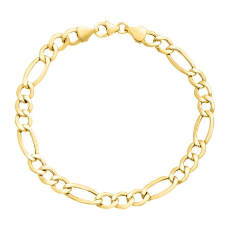 Eternity Gold Men's Figaro Link Chain Bracelet in 14kt Gold