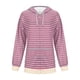 thumbnail image 4 of Chaquetas y abrigos casuales con capucha y manga larga para mujer Chaqueta casual con capucha y cremallera de manga larga con estampado a rayas para mujer Top de poliéster para mujer, 4 of 4