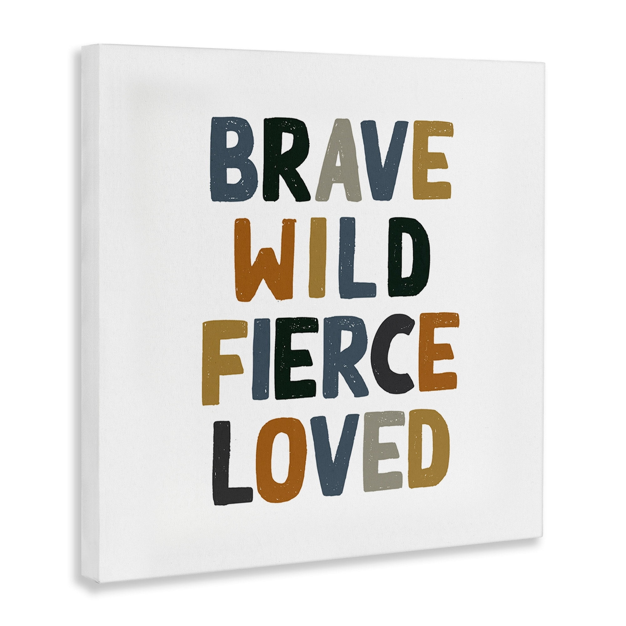 Stupell Industries Brave Wild Fierce Loved Inspirational Text Saying , 24 x 24, Design by Valerie Wieners