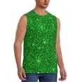 thumbnail image 2 of Kdxio Green Glitter for Men's Muscle T-shirt,Sleeveless for Workout Running Athletic Gym Lounge Casual, 2 of 7