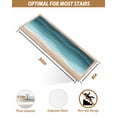thumbnail image 4 of Stair Treads for Wooden Steps,Turquoise Waves Peel and Stick Stair Treads with Adhesive,Simple Ombre Abstract Sea Waves Art Non Slip Indoor Stairs Runner Rugs Mats for Elders Dogs 8"x30" 7PCS, 4 of 7