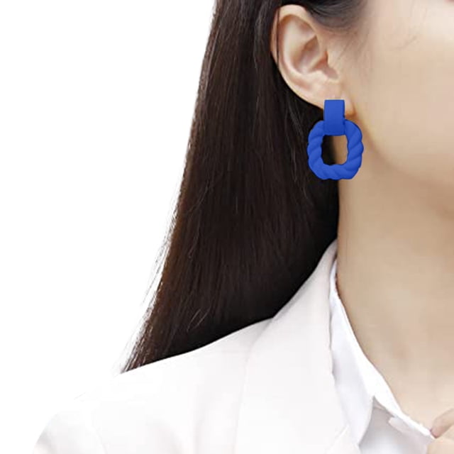 Modern Geometric Rectangle Acrylic Statement Earrings for Women Contemporary Fashion Jewelry Accessory