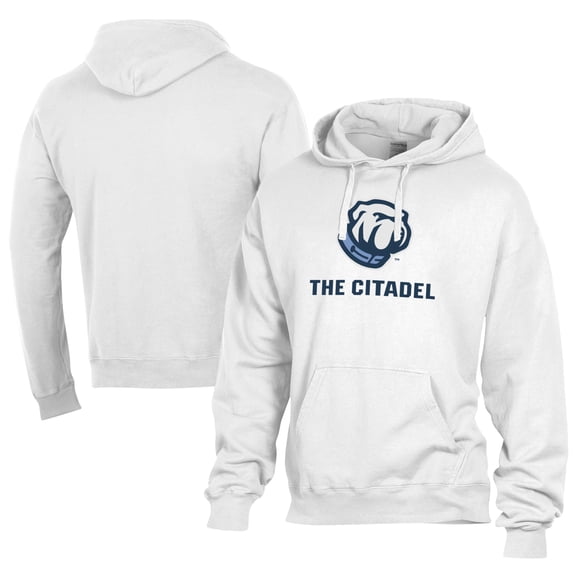 Men's Comfort Wash White Citadel Bulldogs Lightweight Fleece Pullover Hoodie
