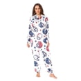 thumbnail image 2 of FORMRS Onesies Pajama for Adults Unisex Hoodie Winter Jumpsuit One Piece Sleepwear, Sizes S-2XL, Cartoon American Football Helmets, 2 of 7